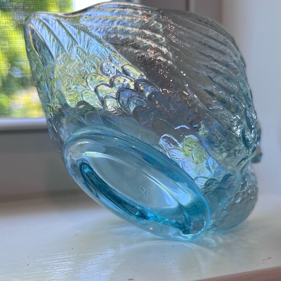 Vintage Light Blue Teal Aqua Glass Swan - Picture 4 of 7